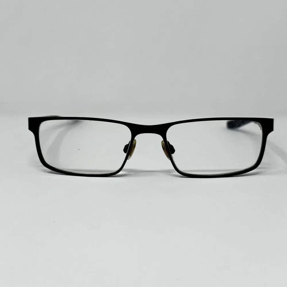 Nike 8131 001 Black Rectangular Metal Eyeglass Frames 53-17-140